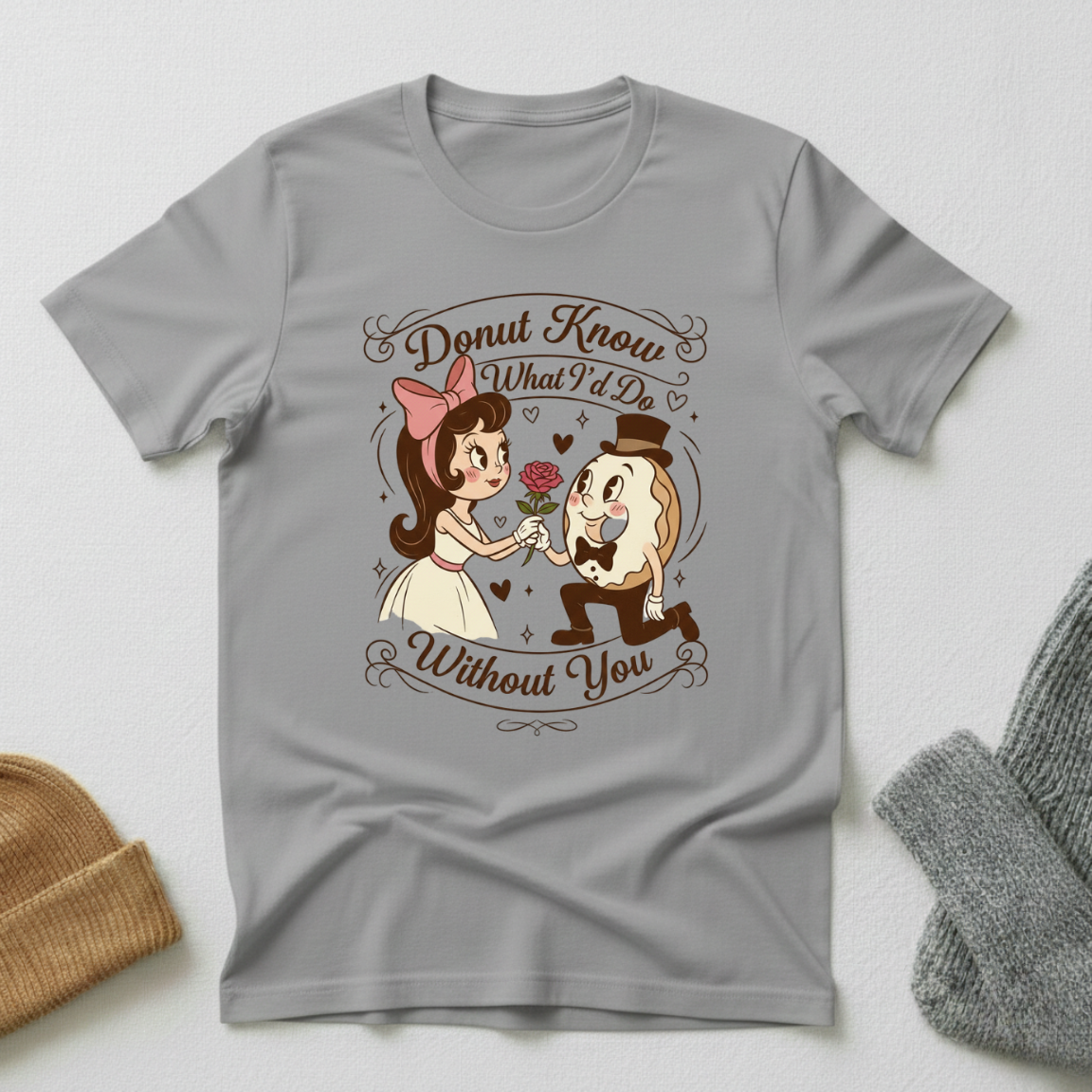 Donut Know What I'd Do Without You Valentines Rose T - Shirt