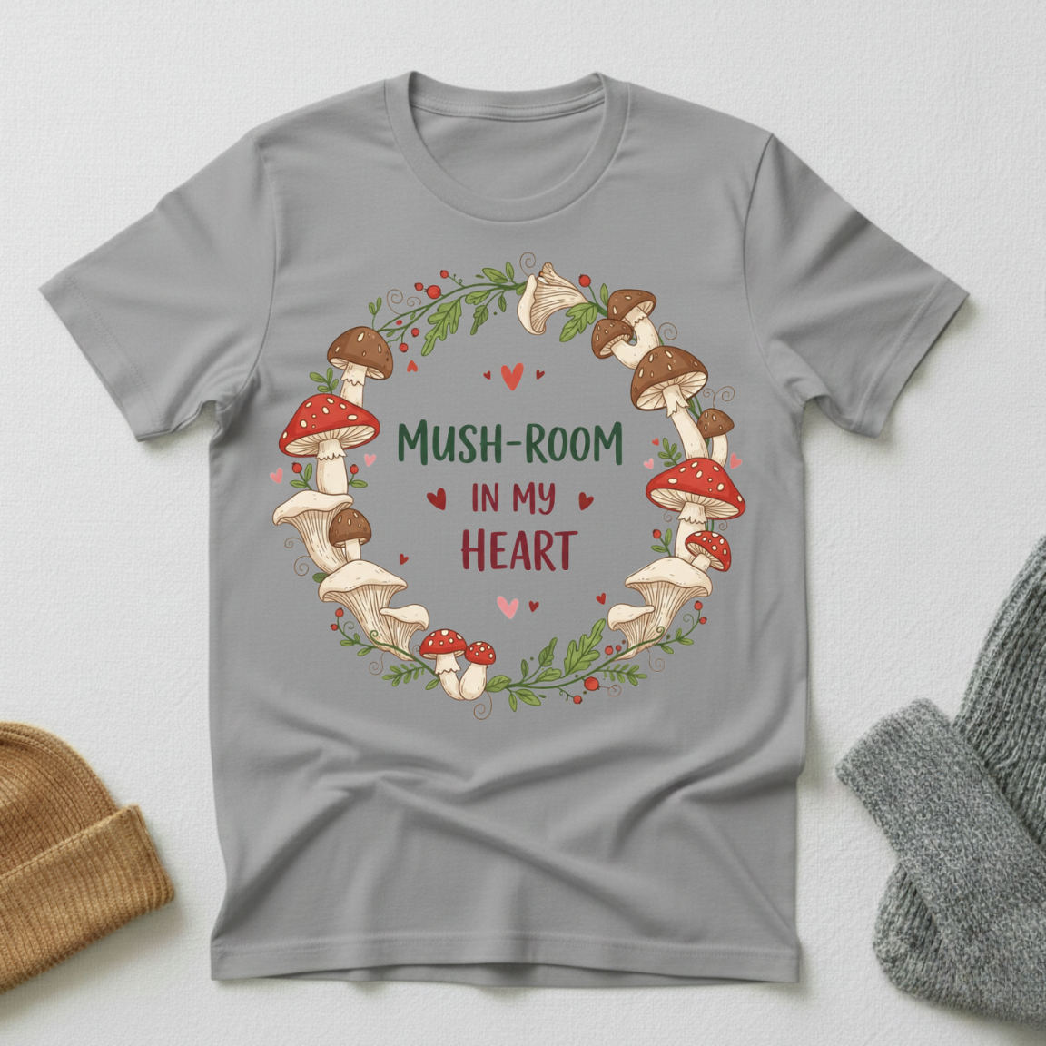 Mushroom In My Heart Vintage Elegance T - Shirt