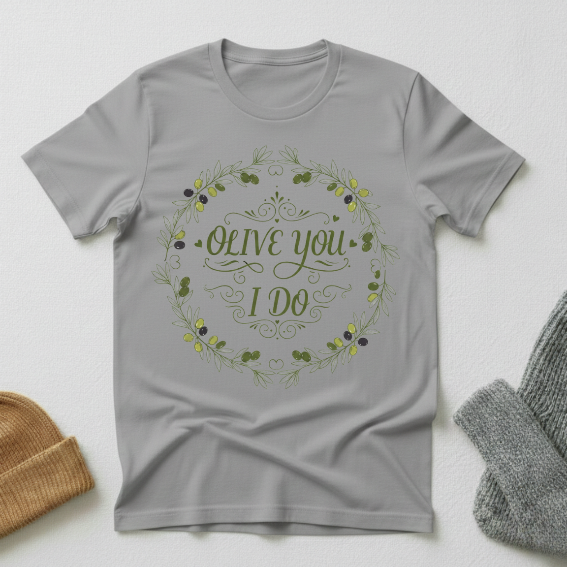 Olive You I Do Vintage Elegance T - Shirt