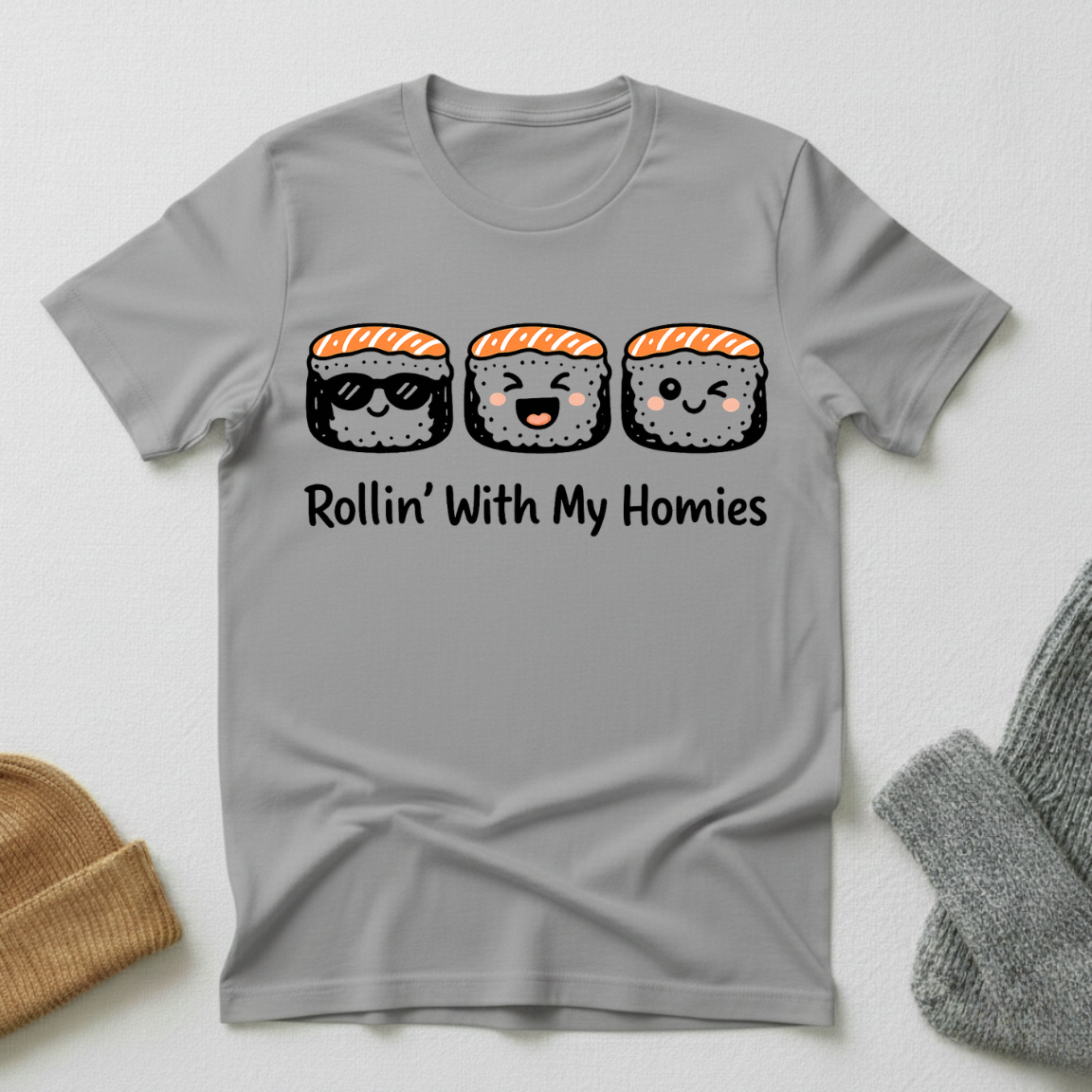 Rollin' With My Homies Kawaii Sushi Squad T - Shirt