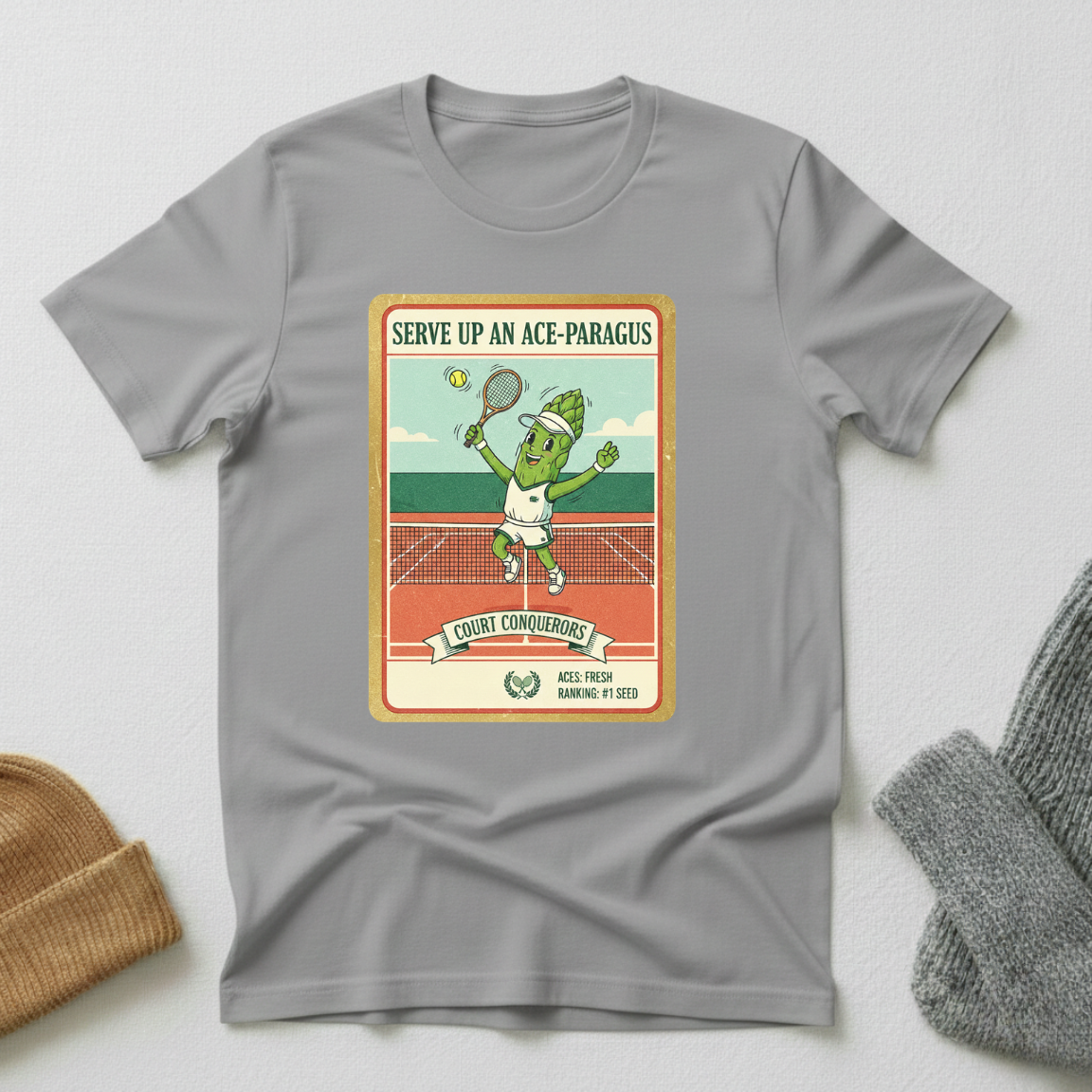 Serve Up An AceParagus Trading Card T - Shirt
