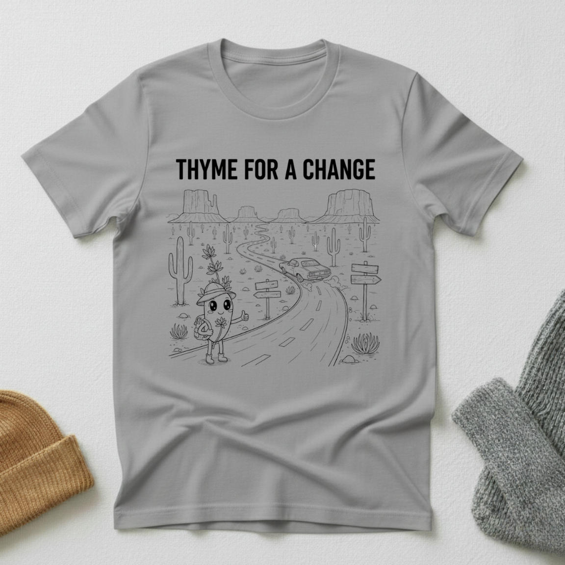 Thyme For Change Road Hike Stencil T - Shirt