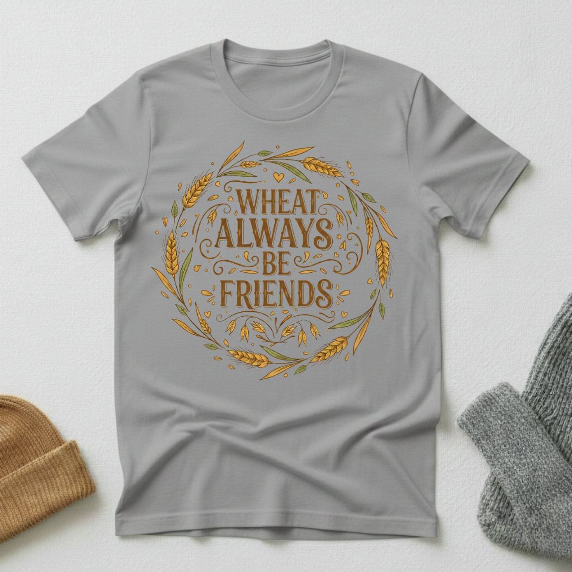 Wheat Always Be Friends Vintage Elegance T - Shirt