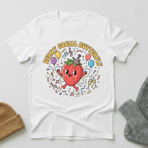 Berry Social Butterfly Kawaii Party T - Shirt