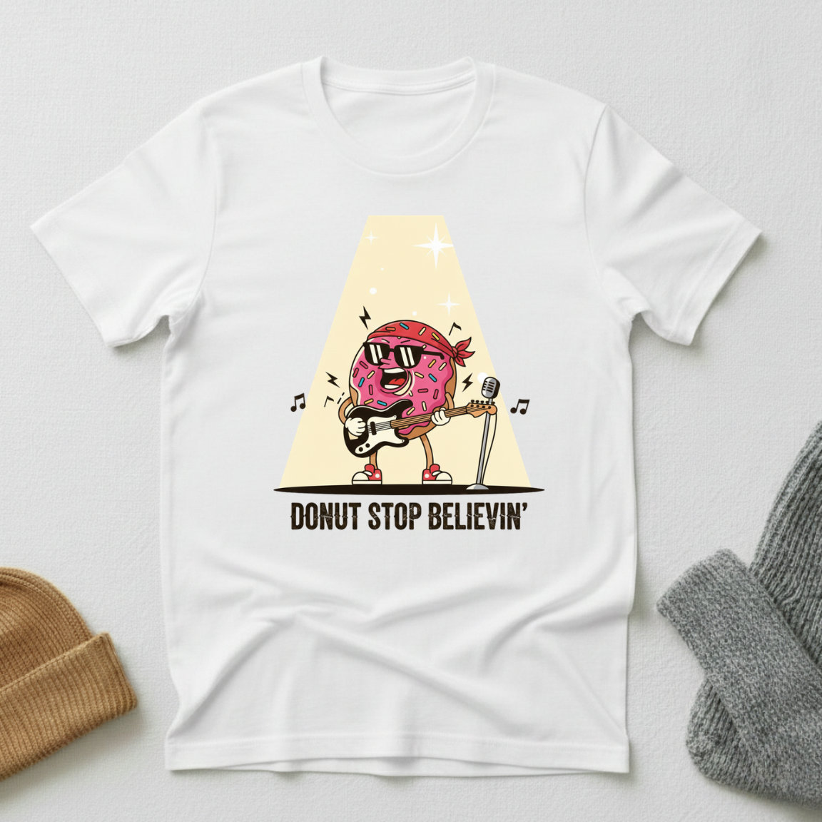 Donut Stop Believin Guitar Singer T - Shirt