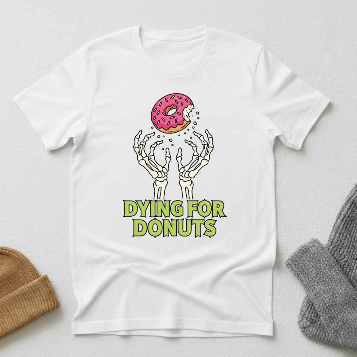 Dying For Donuts Horror Gothic Street Art T - Shirt