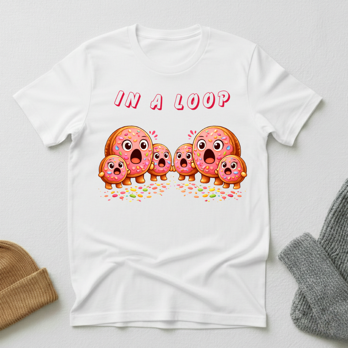 In A Loop Kawaii Donut Chain T - Shirt