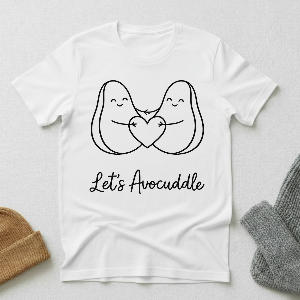 Let's Avocuddle Kawaii Avocado Romance  T - Shirt
