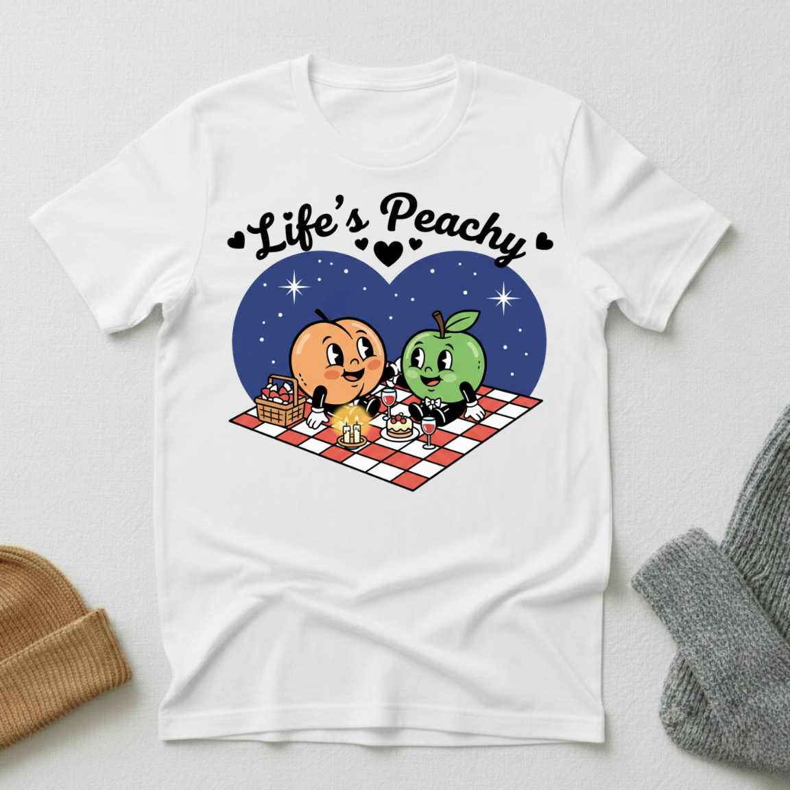 Life's Peachy Happy Picnic T - Shirt