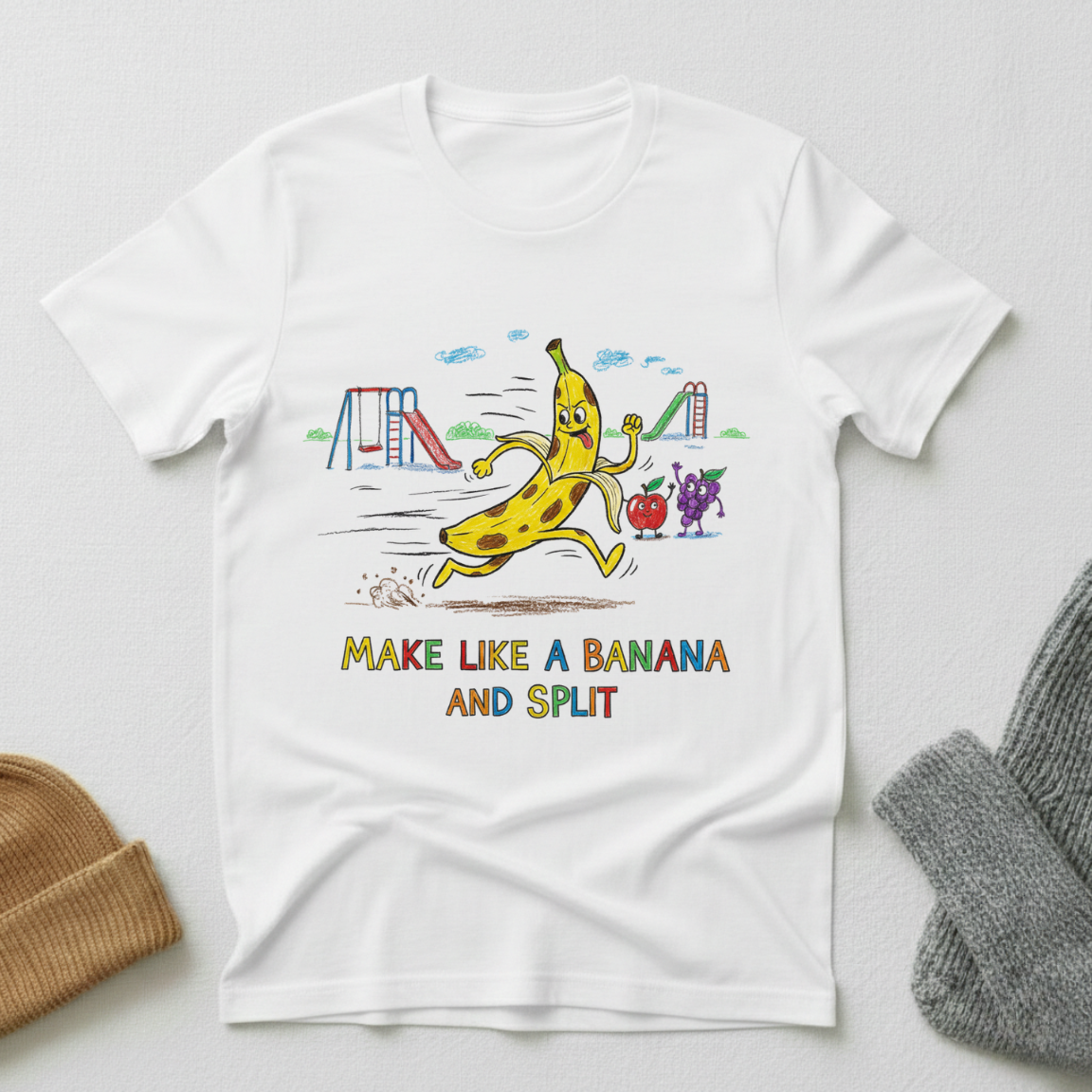 Make Like A Banana And Split Crayon T - Shirt