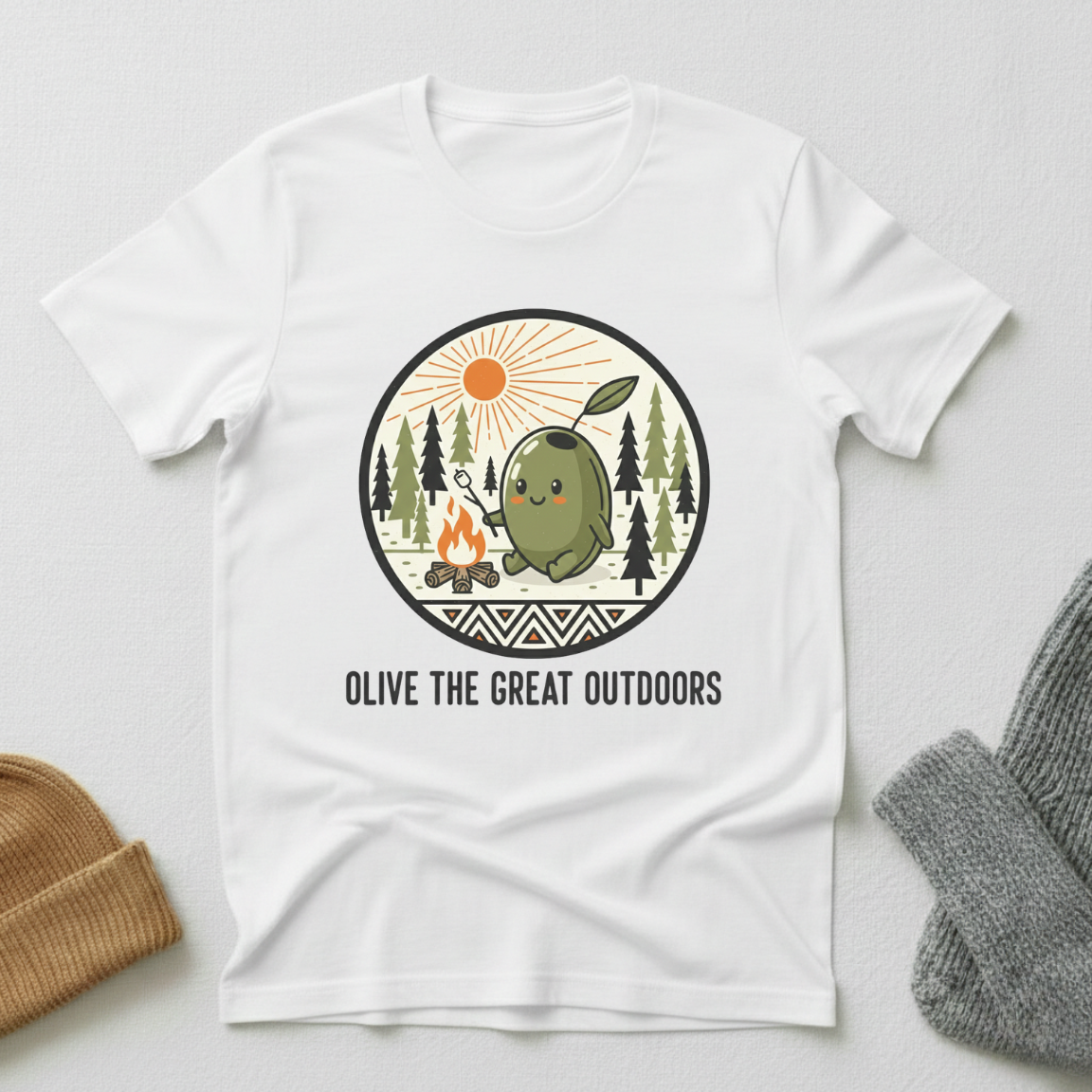 Olive The Great Outdoors Campfire T - Shirt