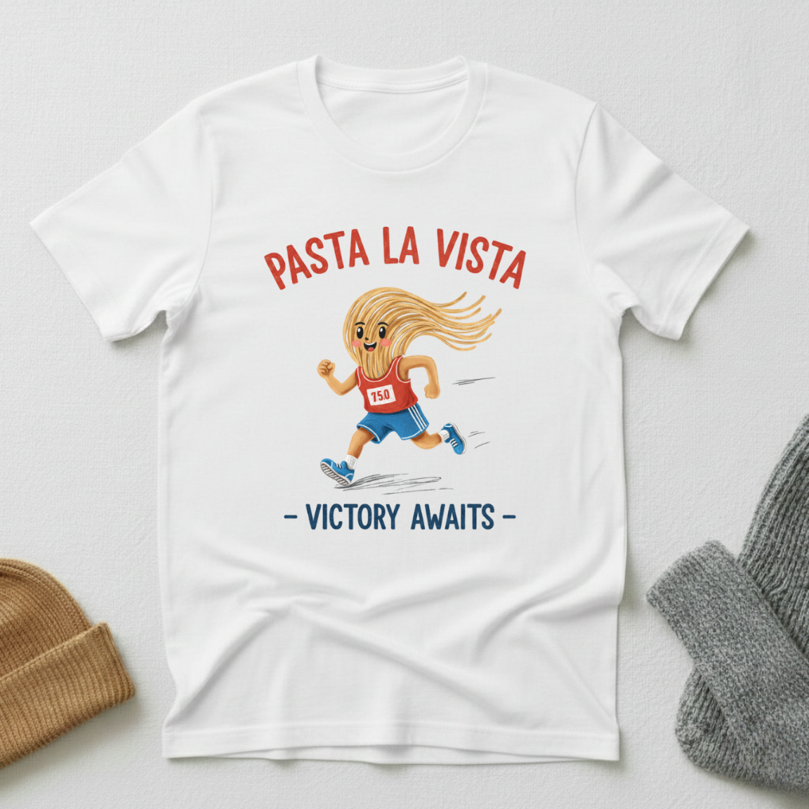 Pasta La Vista Victory Awaits Running T - Shirt