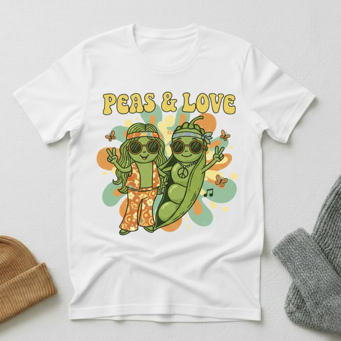 Peas And Love Flower Vibe T - Shirt