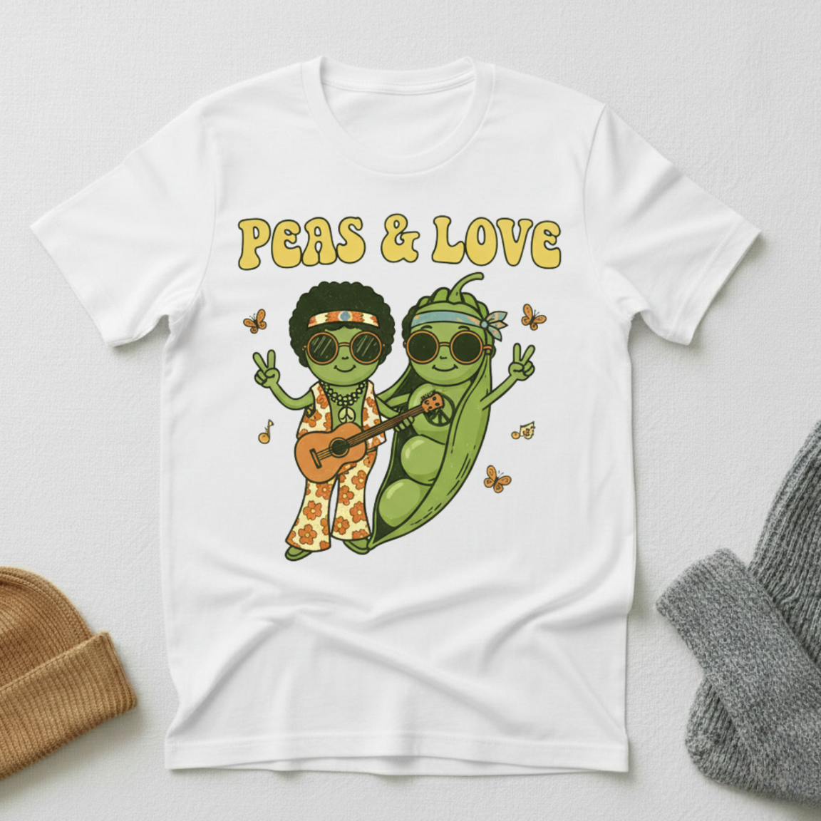 Peas And Love Groovy Vibe T - Shirt