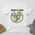 Peas And Love White Flower Vibe T - Shirt