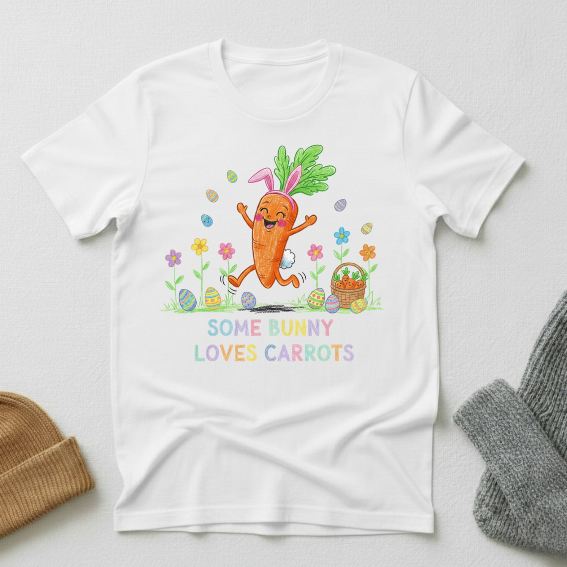 Some Bunny Loves Carrots Crayon T - Shirt