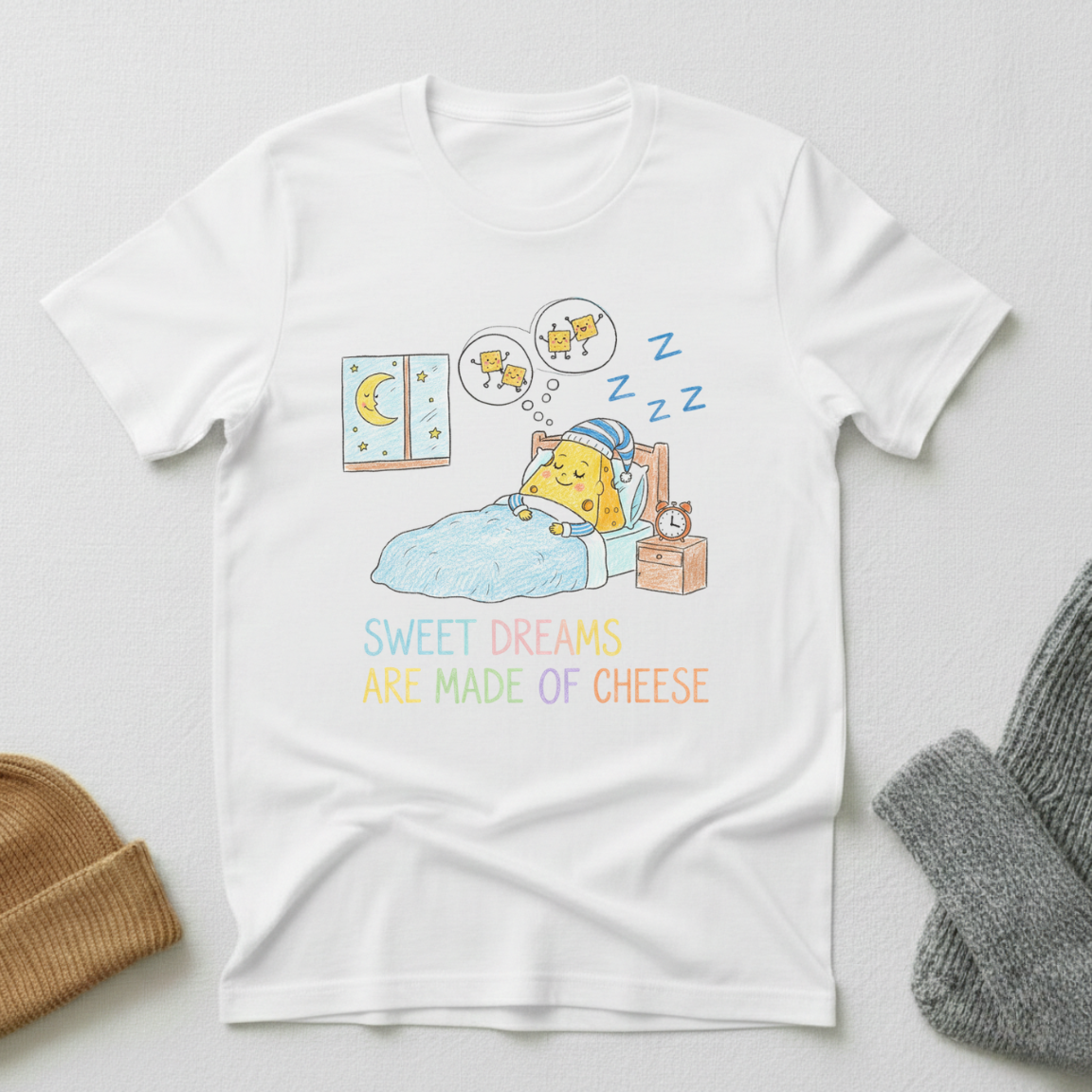 Sweet Dreams Are Made Of Cheese Crayon T - Shirt