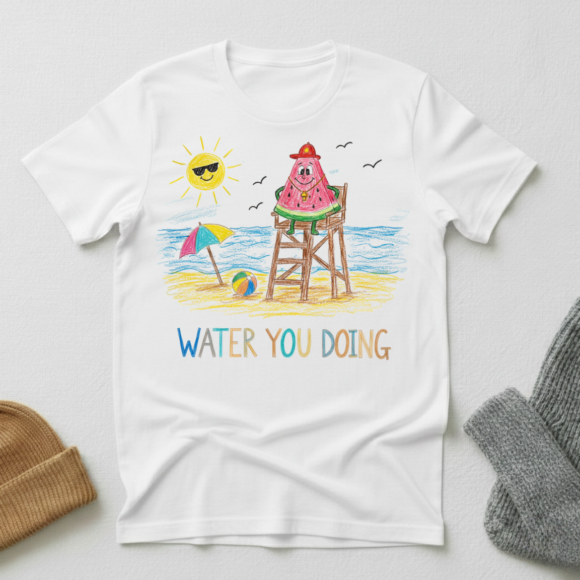 Water Are You Doing Watermelon Crayon T - Shirt